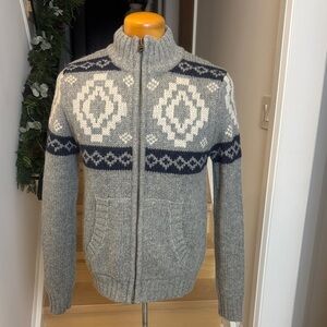 Buffalo David Bitton Chowichan-Style Wool Sweater | Nordic Knit | Size M